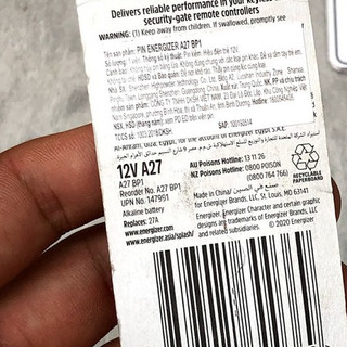 Pin chìa khóa 12V Energizer A27 BP1