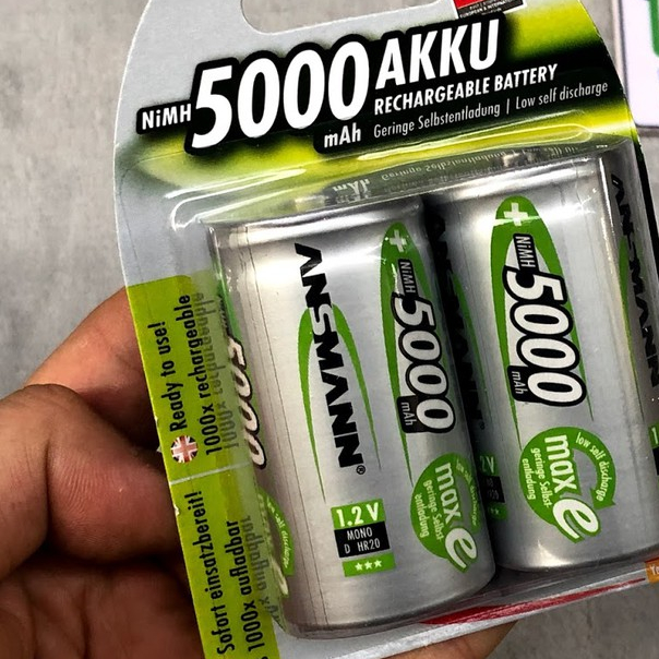 Vỉ 2 pin sạc ANSMANN Pin Đại NiMH D 5000mAh Mono D HR20 BL2 5030922