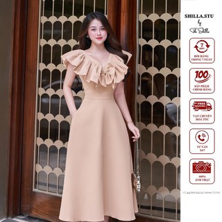 Váy đầm thiết kế cao cấp màu kem điếm nhấn cổ sang trọng [ Ảnh thật ] The Shilla-CG.A42B90.64D4