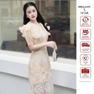 Váy đầm thiết kế cao cấp màu kem ren sang trọng [ Ảnh thật ] The Shilla-CG.P58D90.79E9.RE