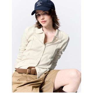 (Săn sale Gu) Áo thun gân thu đông kiểu cardigan