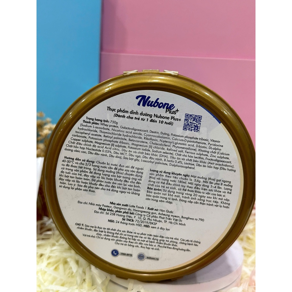 Sữa Nubone Plus+, Step 1, Step 2 750gr Sữa bột công thức giúp bé thông minh, sáng mắt, cao lớn nhanh
