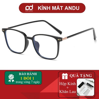 Gọng kính cận thời trang nam nữ ANDU dáng vuông chống tia UV chất liệu nhựa cốt kim loại - 01264