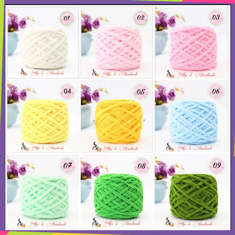 (Có Màu Mới) Len nhung đũa mềm mịn