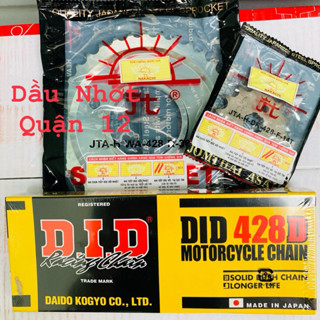 Honda Wave / Future Bộ Nhông Dĩa Mặt Trời JomThai Asahi 14T - 36T và Sên DID 428D Đen 9Ly Chính Hãng D.I.D Nhật