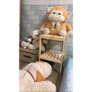 Kệ gỗ để đồ 2 ngăn, tab gỗ đầu giường trang trí