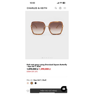 Sale - Kính mát gọng vuông Oversized Square Butterfly