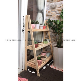 Kệ Để Cây 3 Tầng Bằng Gỗ Kệ Decor Ban Công Sân Vườn Tiện Lợi