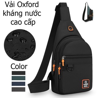 Túi nam đeo chéo 3 ngăn vải oxford kháng nước, có lỗ tai nghe thích hợp đi chơi, phượt, du lịch phong cách HQ S4 T245