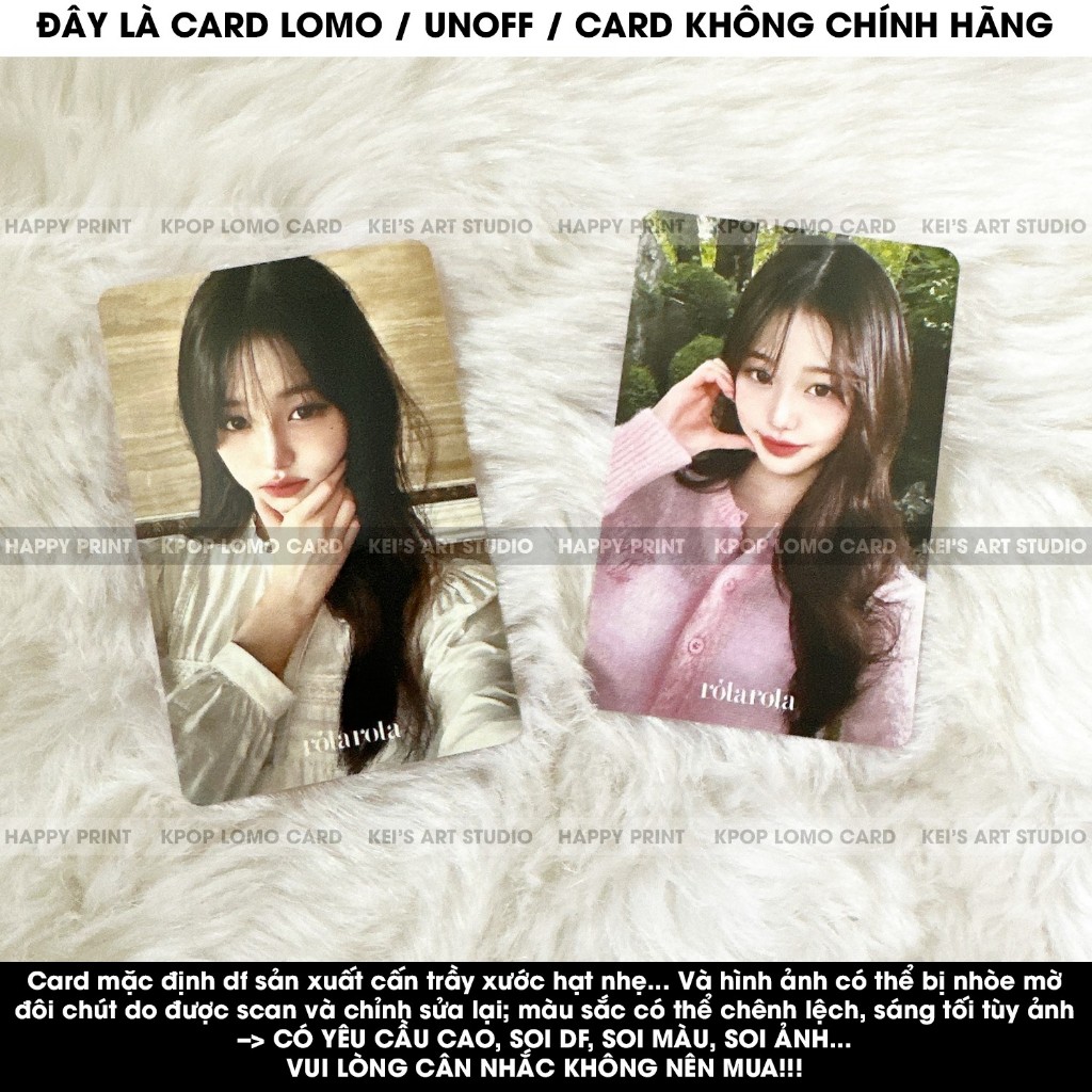 [CARD LOMO MUA 3 TẶNG 1] Bộ thẻ ảnh photocard, card Wonyoung RolaRola Happa Kristin, card WY, card w