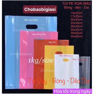 {1kg/size} Túi PE xoài màu bóng dẻo dai, dày dặn chắc chắn đựng thời trang, mỹ phẩm, phụ kiện, hàng đẹp-đủ màu - đủ size