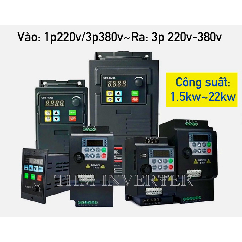 Biến Tần Mới từ 0,75kw; 1,5kw~đến 15kw; 22kw. Vào 1pha220v; 3ph380v ~ Ra 3pha220v/380v. Có bảo Hành chính hãng. Mới 100%