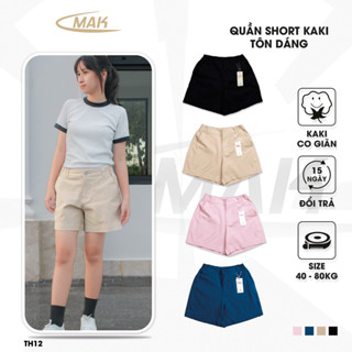 Quần Short Nữ Kaki Lưng Thun Co Giãn Cạp Thấp Tôn Dáng Phong Cách Hàn Quốc