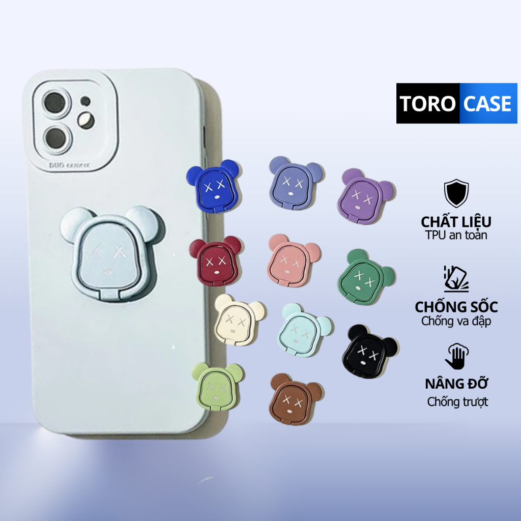 Ring điện thoại, giá đỡ điện thoại hình Bear Brick đủ màu
