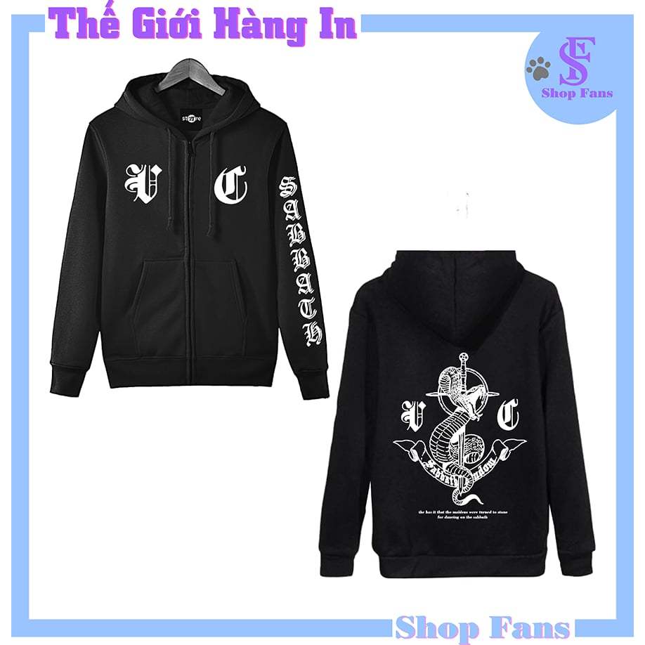 [Full bộ áo khoác nỉ Sabbath Crew] áo hoodie zip Windbreaker nam nữ đủ size , fom rộng đẹp