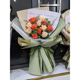 [SIÊU ĐẸP] Hoa hồng sáp đủ cành lá (1 cành) MUA 10 TẶNG 1