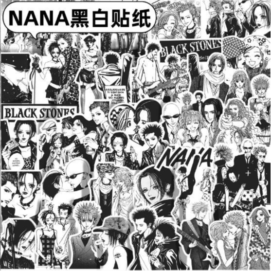 [hàng sẵn] Set 66 stickers truyện tranh NANA | Miếng hình dán trắng đen NANA Black Stones DIY / khôn