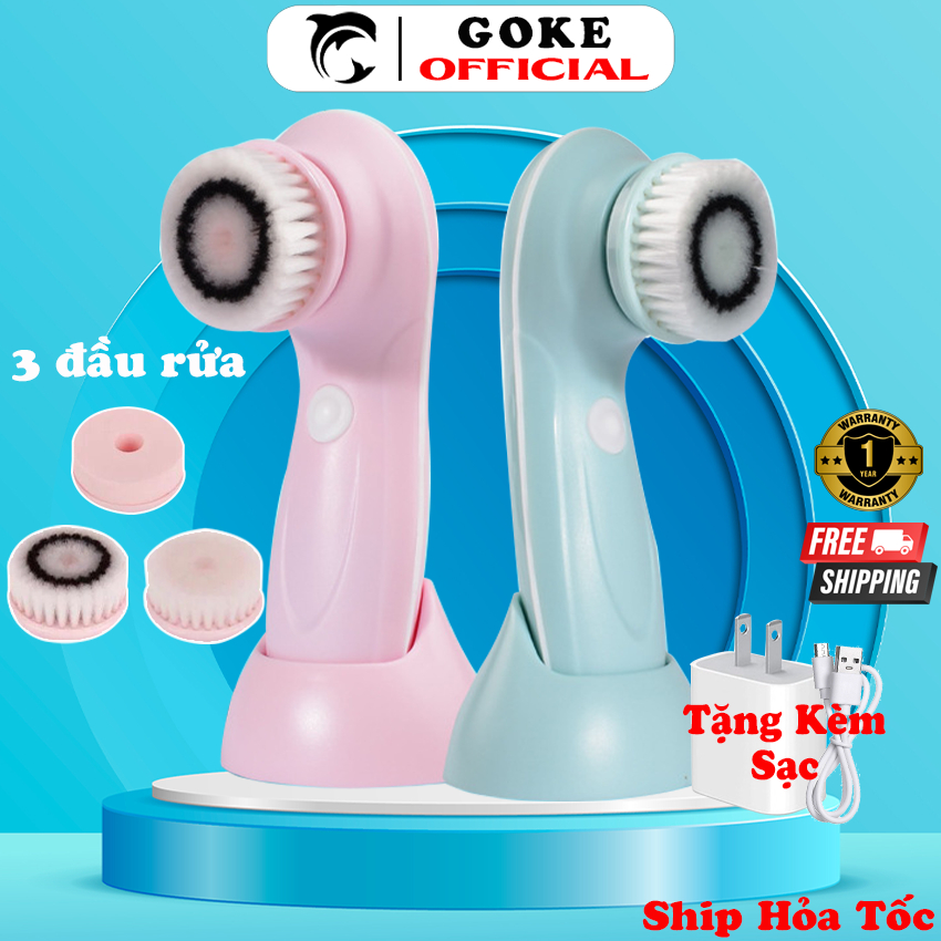 Máy rửa mặt GOKE giúp làm sạch sâu bảo hành 1 năm