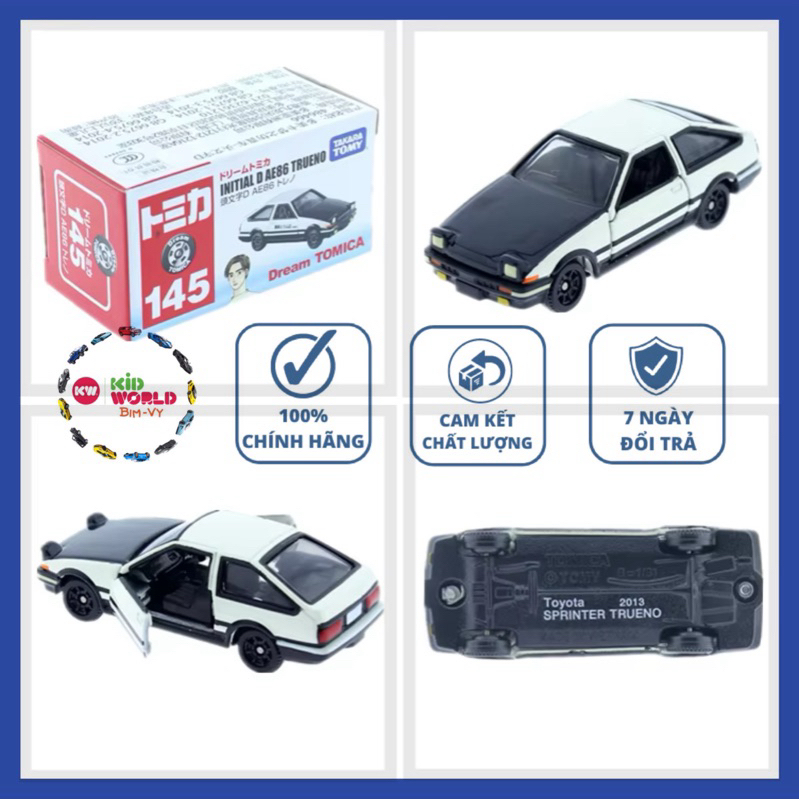 Xe mô hình Tomica Box Initial D AE86 Trueno. No.145. Tỷ lệ 1:61.