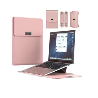 [3 tính năng] Bao da PU đựng Laptop, Macbook Air/Pro 11/12/13.3/14/15/15,6 inch kiêm kê tản nhiệt, kê tay, bàn di chuột.