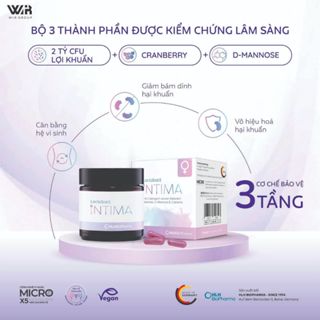 Men vi sinh phụ khoa Lactobact Intima bổ sung lợi khuẩn, Cranberry, D-Mannose từ Đức hộp 30 viên | Leben Việt Nam