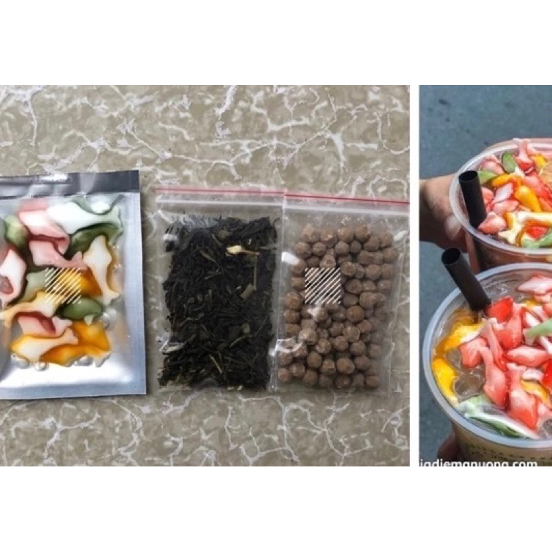 Set trà chanh cá lội