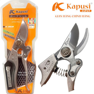 Kéo cắt cành thép SK5, có đá tự mài lưỡi và lò xo trợ lực Kapusi Japan, kéo cắt tỉa cực kì sắc bén K-8618