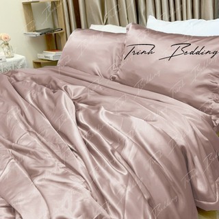 Bộ Ga Gối Phi Lụa Chăn Trơn bông lông vũ nệm |25-30cm| Trinh Bedding