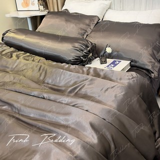 Bộ Ga Gối Phi Lụa Chăn Trơn bông lông vũ nệm |25-30cm| Trinh Bedding