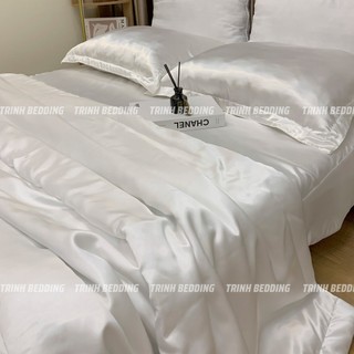 Bộ Ga Gối Phi Lụa Chăn Trơn bông lông vũ nệm |25-30cm| Trinh Bedding
