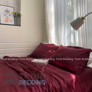Bộ Ga Gối Phi Lụa Chăn Trơn bông lông vũ nệm |25-30cm| Trinh Bedding