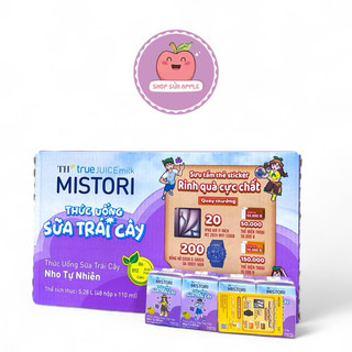  Tặng Hộp Đựng Bút - Thùng 48 hộp sữa trái cây TH true Juice milk Mistori 110ml  Dâu Cam Nho Mix  