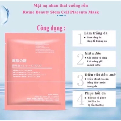Mặt Nạ Nhau Thai Cừu Nhật Bản - Mặt nạ giấy dưỡng trắng da, cung cấp độ ẩm, tái tạo collagen (1 miếng )