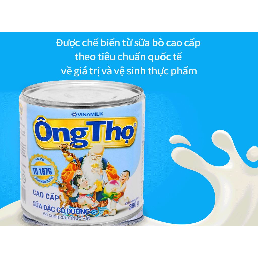 Sữa đặc có đường Ông Thọ chữ xanh - Hộp giấy 380g Lon 380g