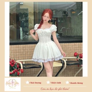 Váy Xòe Ngắn Tiểu Thư Tùng Phồng Phối Ren Baby Lolita HaLuuStore HH89