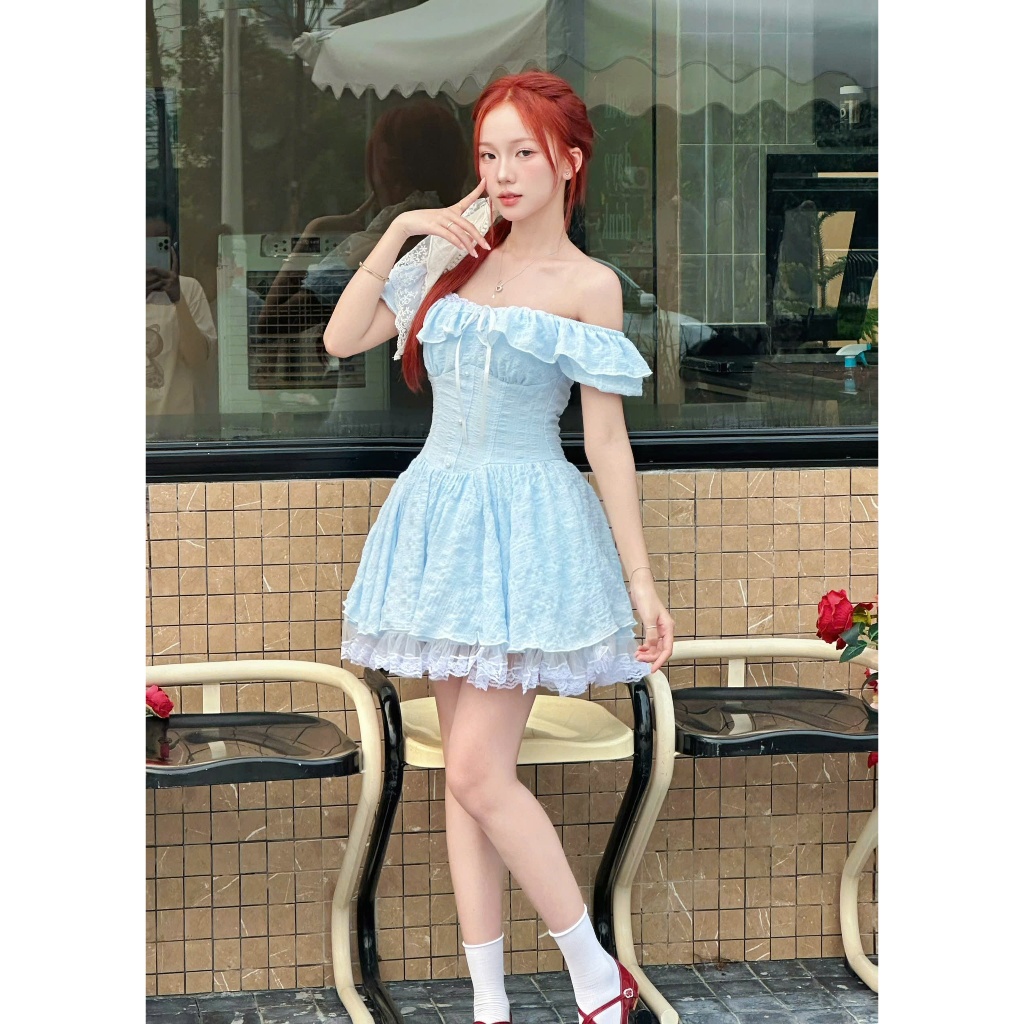 Váy Xòe Ngắn Tiểu Thư Tùng Phồng Phối Ren Baby Lolita HaLuuStore HH89 | BigBuy360 - bigbuy360.vn