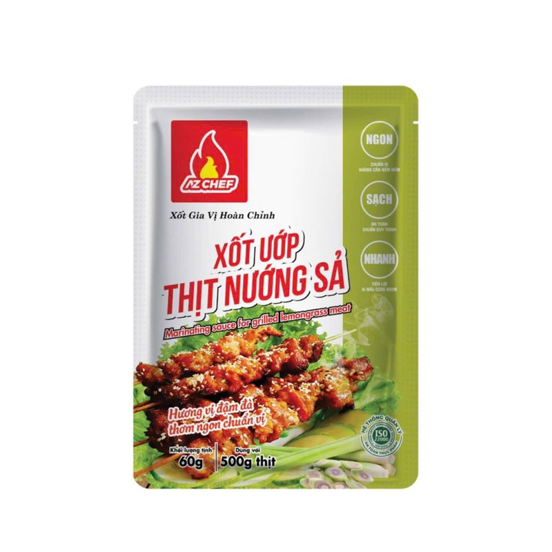 1 Gói Xốt Gia Hoàn Chỉnh Vị Ướp Nướng BBQ gói 60-80g AZ Chef đủ vị