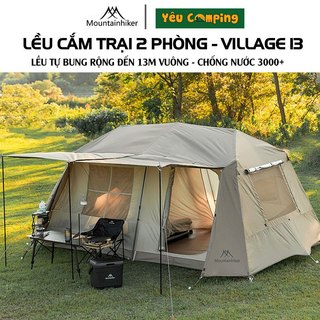 Lều cắm trại Village13 hãng Mountainhiker mã sản phẩm SZK986 Glamping tự bung 2 phòng ngủ rộng 13m2 dùng 8-12ng