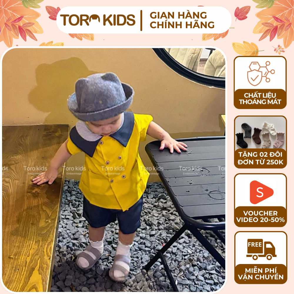 Set công tử, bộ đồ bé trai  hàn quốc moimoln cover chất thô kaki mùa hè cho bé trai 0-3t. Toro Kids