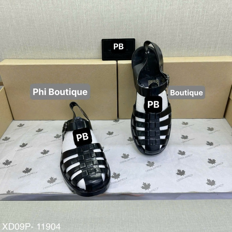  Dép rọ quai hậu nam nữ cao su đúc quai đen bóng vít logo chữ đế nổi chống trơn cao cấp boy phố XD09P 