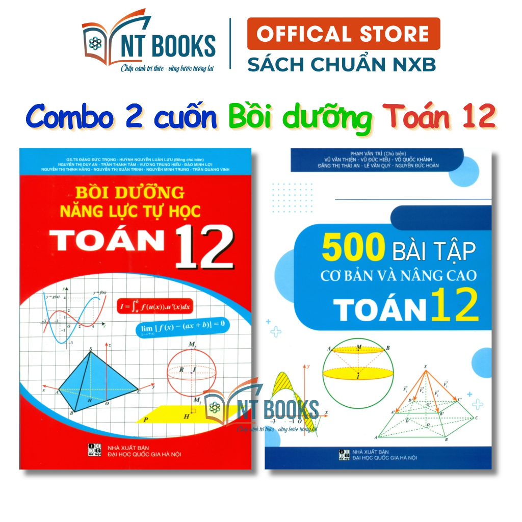 Sách - Combo 500 Bài Toán Cơ Bản Và Nâng Cao 12 + Bồi Dưỡng Năng Lực Tự Học Toán lớp 12 (Bộ 2 cuốn)