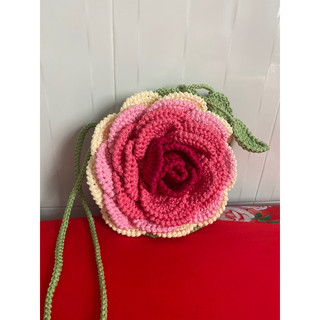 Túi hoa hồng len/ sợi handmade