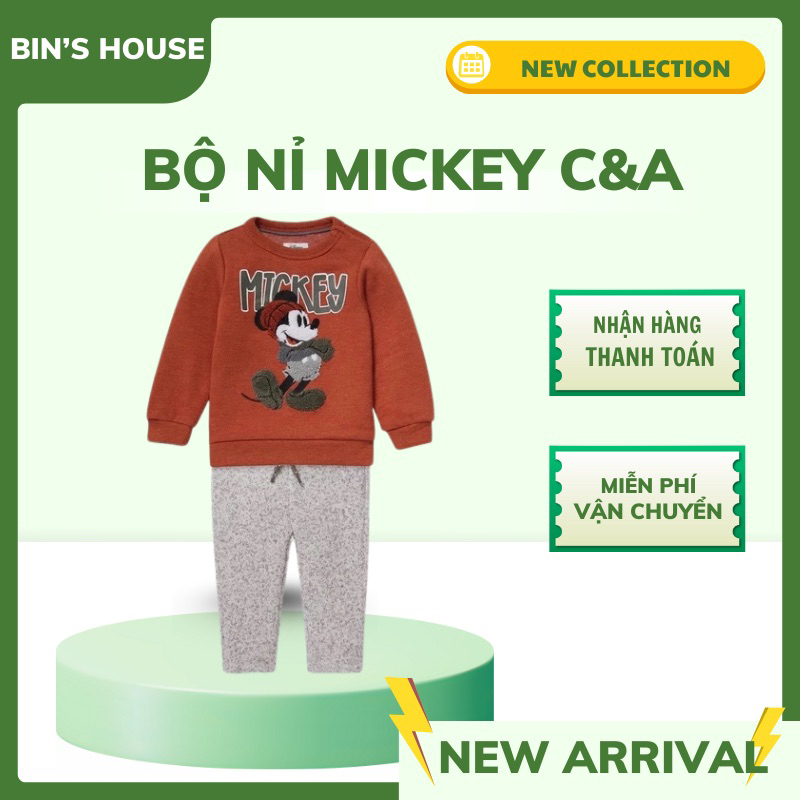 Bộ nỉ Mickey C&A sz 0-9M