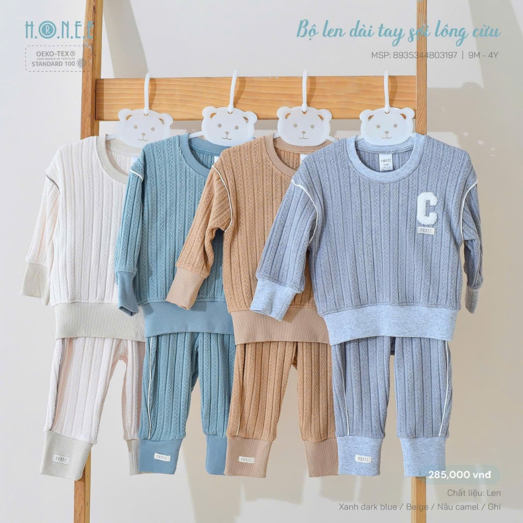 HRNEE - Bộ len dài tay sợi lông cừu HRN03197