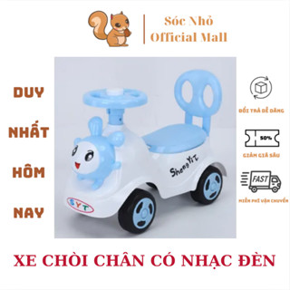 Xe lắc bơi THỎ chòi chân cho bé có nhạc + còi (Xe chòi chân cho bé) cho bé 1 2 3 tuổi
