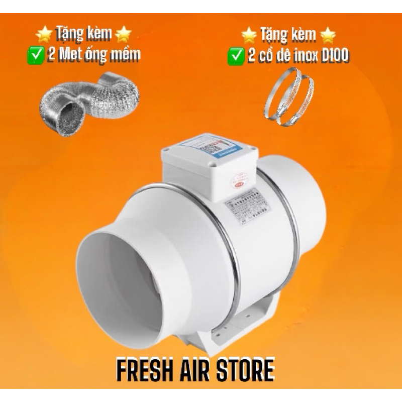 Quạt thông gió hướng trục Phi 100 - 220m3/h - 35W
