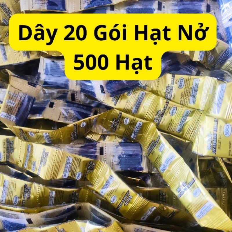 [Dây 20 Gói Hạt Nở]Loại 1 Gói 500 Viên Hạt Nở 7-8 mm Dao Cà Rốt Thạch Vô Tri Súng Vô Tri