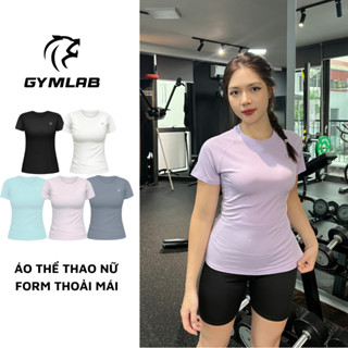 Áo thun thể thao nữ Gymlab tập gym yoga tay ngắn dáng rộng thoải mái, co giãn tốt và thoáng khí