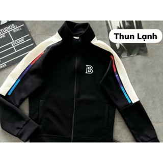 Áo khoác thun lạnh nam nữ màu đen Viền trắng D-Men Fashion Chất Vải Mềm mịn chống nắng, không xù lông áo khoac thu đông