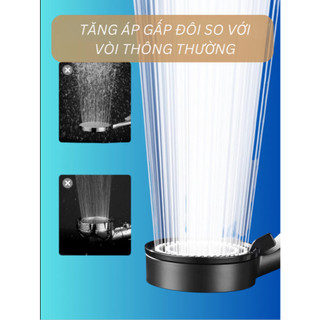 Vòi Sen Tăng Áp 5 Chế Độ, Tiết Kiệm Nước Màu Đen Sang Trọng, Tia Nước Nhỏ Áp Lực Cao